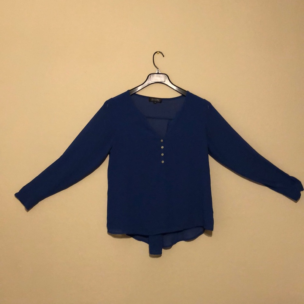 Royal Blue long sleeve blouse